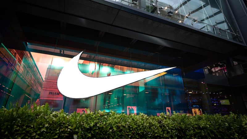 The outside of a Nike store.